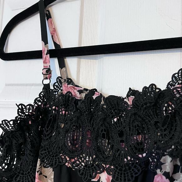 Iz Byer Lace-Trim Off Shoulder Blouse - Size S - Picture 7 of 7